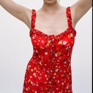 Realisation Par Juliet Dress - Red Floral Midi. Size S. Like new